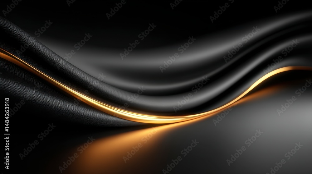 Obraz premium Elegant Black and Gold Abstract Background Luxury Texture Wave Design Premium Sophisti