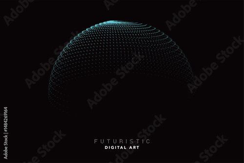 futuristic abstract digital cyan wave line art, dynamic 3d terrain mesh with particle grid, technology wireframe landscape, cyber data flow visualization for modern sci-fi background creative design
