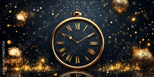 Vintage clock, New Year's Eve