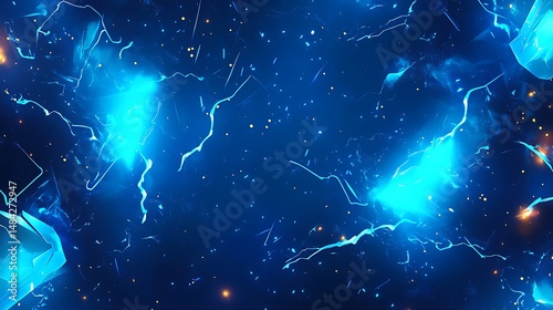 Wallpaper Mural Abstract blue lightning digital background Torontodigital.ca