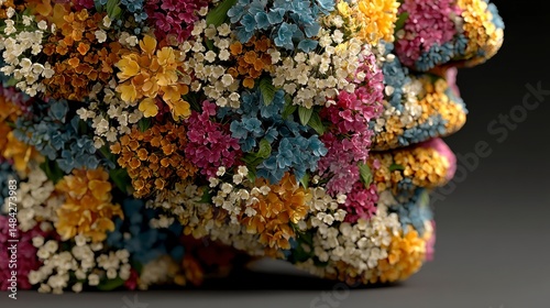 Obraz na płótnie AI Generated Floral Face Mental Health Self Care Bloom Nature Art w salonie