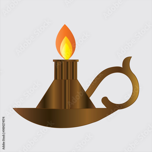 Antique Oil Lamp Illustration and Graphic art
