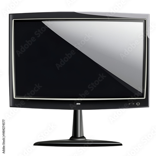 AI generated Modern Computer Monitor Front View on white background