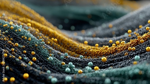 Obraz na płótnie Abstract Gold Grey Green Sphere Wave Background w salonie