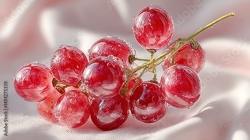 Obraz na płótnie Juicy Red Grapes Closeup Fresh Fruit Food Photography Healthy Snack Still Life w salonie