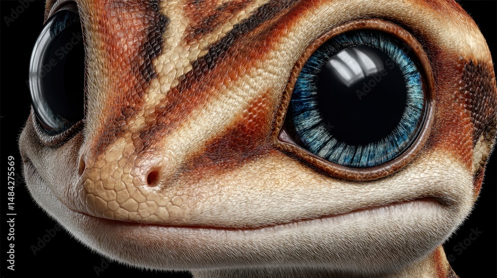 Adorable Gecko Portrait Close up Detailed Digital Art Animal Eyes Reptile Texture