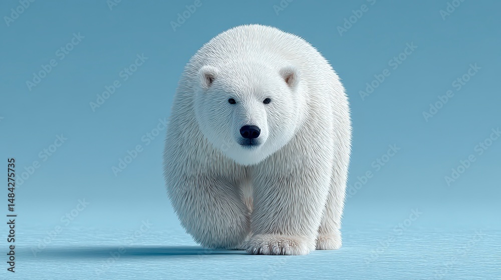 Majestic Polar Bear Arctic Wildlife 3D Render Winter Animal Nature Photography