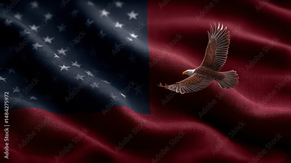 American Flag Bald Eagle Patriotism Independence Day Freedom National Symbol USA 4t