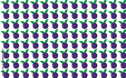 Seamless vector pattern featuring stylized açaí berries. Great for packaging, fabric, stationery, tropical backgrounds, and health-themed designs.