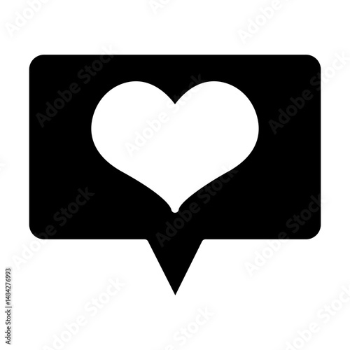 Notifications single icon. Social media Like icon. Vector illustration on white background. color editable