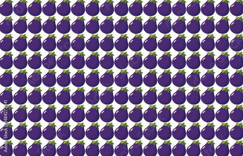 Seamless vector pattern with stylized eggplants. Great for packaging, stationery, fabric, backgrounds, and food or nature-themed designs.