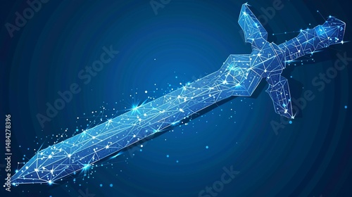 Abstract polygonal sword graphic