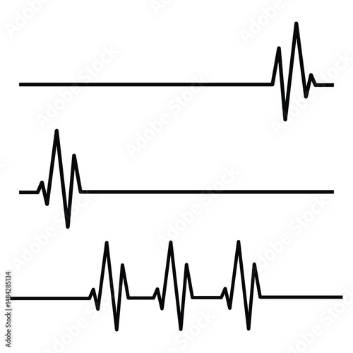 Heartbeat line icon. Life line icon vector set. Heartbeat Line on white background. Healthy and Medical concept. Heart pulse icon, symbol. Vector illustration.