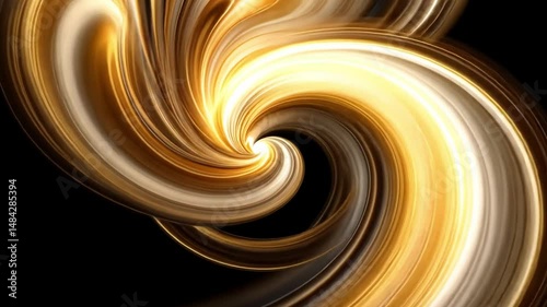 Swirling Abstract Pattern of Gold, Brown and Black Colors in a Dynamic and Elegant Design