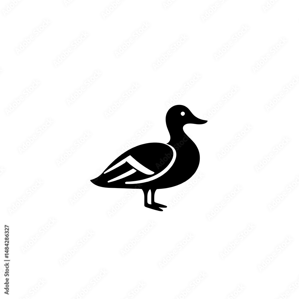 Obraz premium black and white duck line art vector