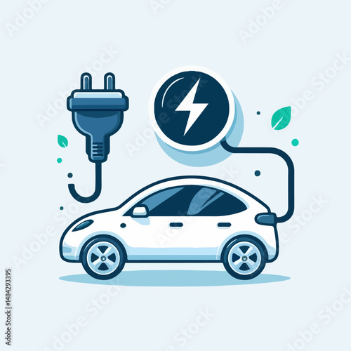 electric car vector illustration