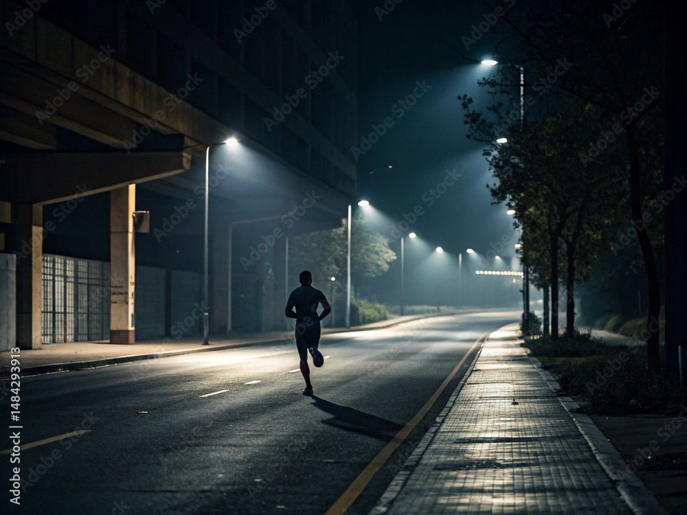 Night running. Dangerous nighttime roads. Exercise Habits. Urban cities. Night running. Dangerous nighttime roads. Exercise Habits. Urban cities.