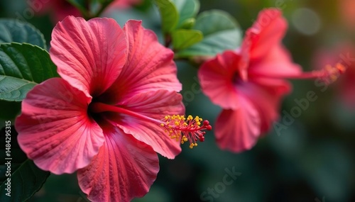 Vibrant hibiscus flowers in full bloom, showcasing their delicate petals and rich colors , petals, hibiscus petals, wallpaper