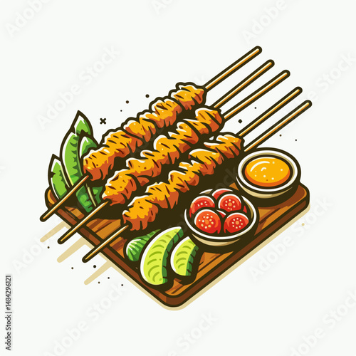 satay food vector illustration