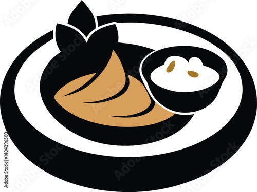 Food Vector Silhouettes: Biryani, Kebab, Tea, and sweets (vector, silhouette, minimal, etc.).
