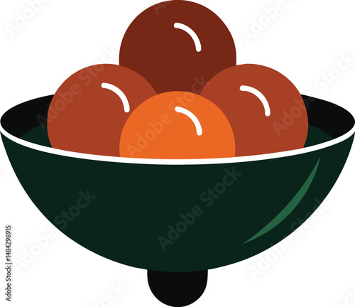 Food Vector Silhouettes: Biryani, Kebab, Tea, and sweets (vector, silhouette, minimal, etc.).
