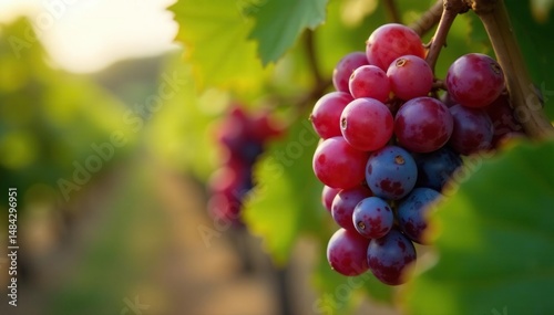 Wallpaper Mural Close-up of ripe Bordeaux grapes on the vine, ready for harvest , farming, fresh, vitis vinifera Torontodigital.ca