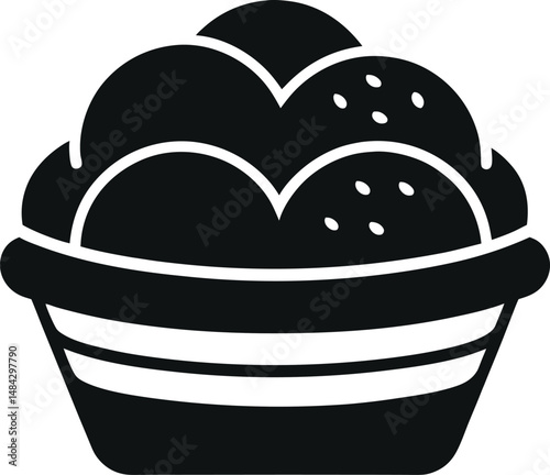 Food Vector Silhouettes: Biryani, Kebab, Tea, and sweets (vector, silhouette, minimal, etc.).
