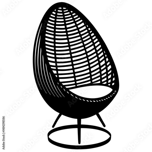 black chair isolated on white