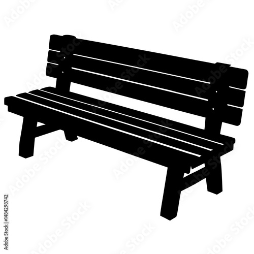 wooden bench isolated on white