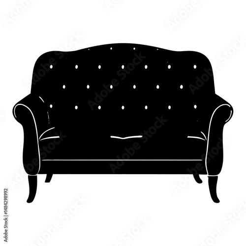 leather sofa isolated on black