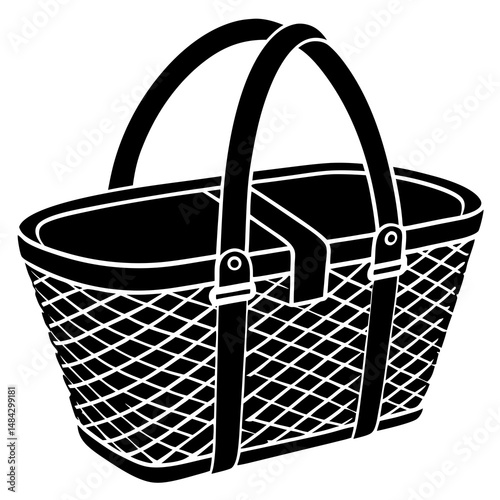 empty basket isolated on white