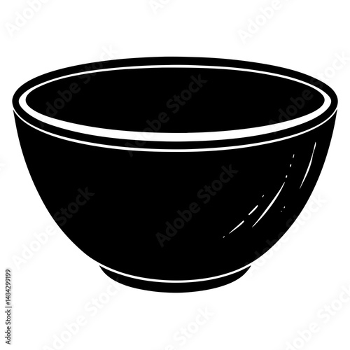 black bowl vector illustration