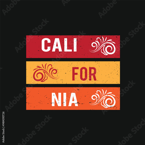 California typography t-shirt design