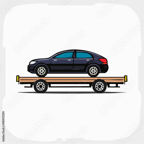 車両運搬専用積載車のベクターアイコン