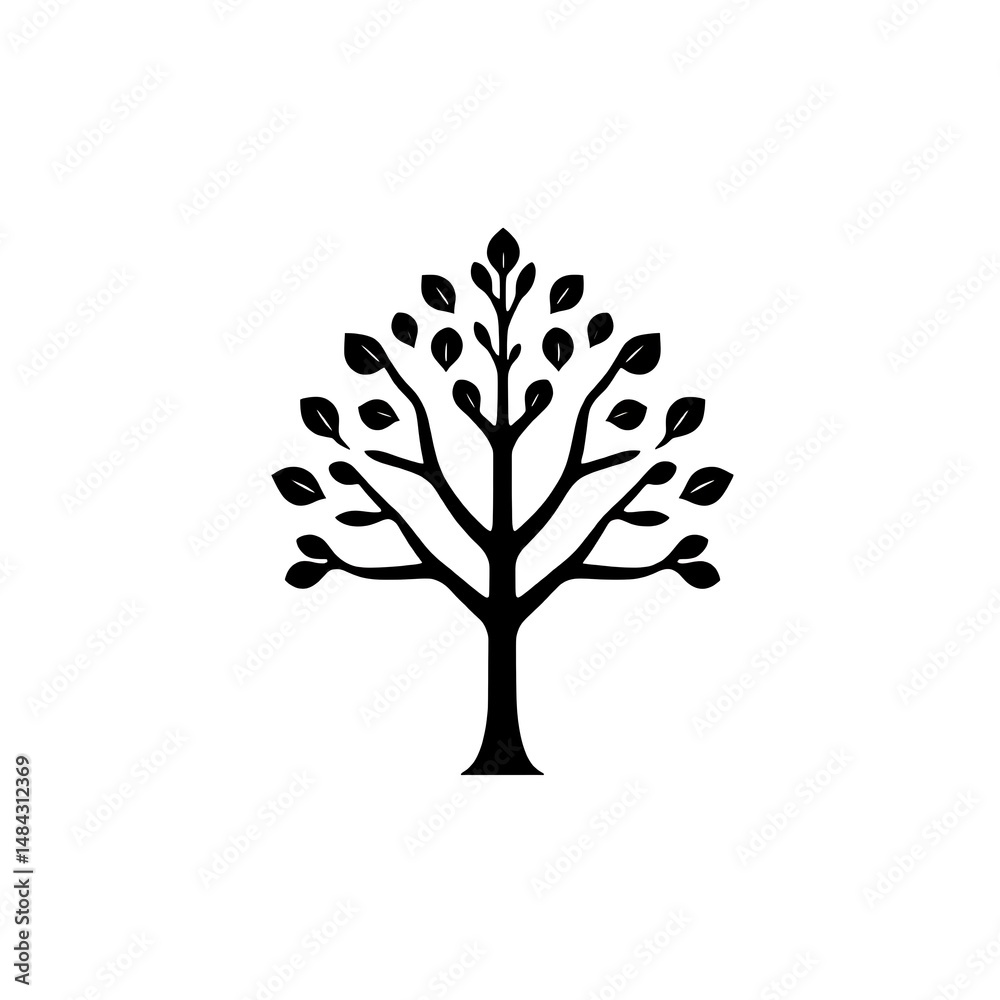 Fototapeta premium black and white tree line art vector