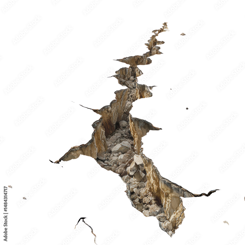 Fototapeta premium A dramatic geological fracture in the earth.