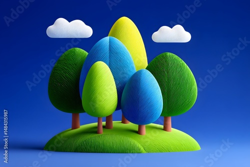 Plants grow and trees flourish to protect the conceptual background of earth growth