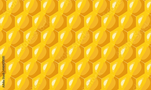 Seamless pattern of the honey comb. Honeycomb seamless pattern. Sweet background.
