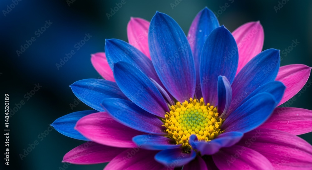 Fototapeta premium Closeup of a Pink and Blue Flower