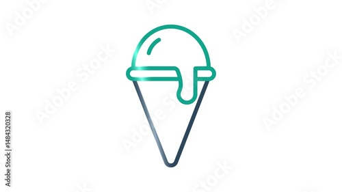 Ice cream icon animated. animated icon related to desserts. suitable for user interface, provide visual feedback and more. alpha channel, transparent background