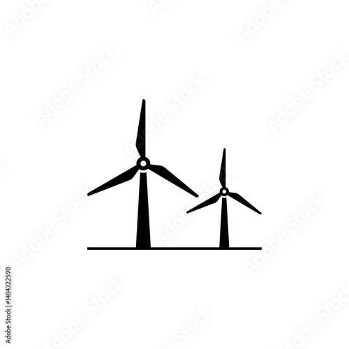 Wind power icon. Simple solid style. Mill, silhouette, farm, pictogram, wheel, power, technology, tower, power, energy alternative concept. Vector illustration isolated