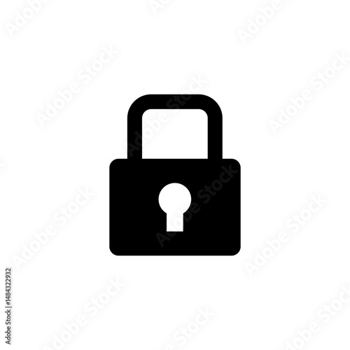 Lock icon. Simple solid style. Locker, closed, padlock, key, symbol, private, web, flat, password, safety, secure concept. Vector illustration isolated
