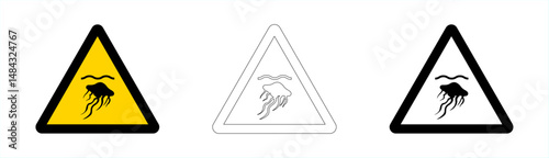 Warning sign medusa underwater in vector format