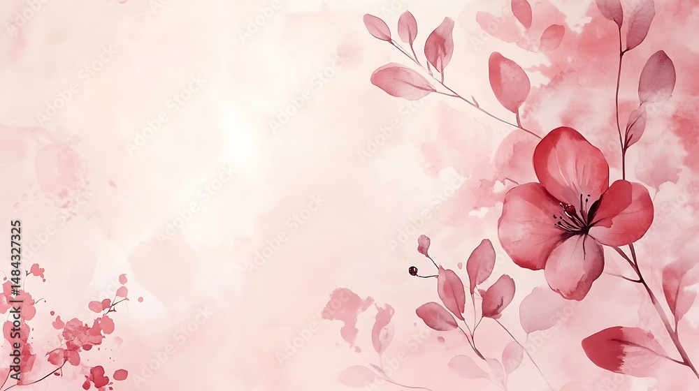 Fototapeta premium Delicate watercolor floral art (2)