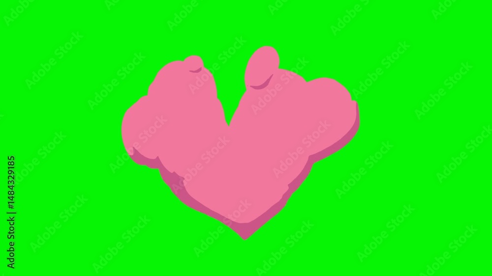 Heart made of pink smoke, green screen video can be used for editing video Heart made of pink smoke, green screen video can be used for editing video