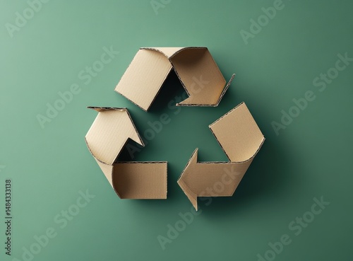 Recycled Cardboard Recycling Symbol photo