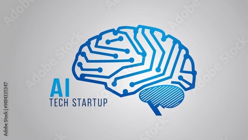Innovative AI Tech Startup Brain Concept for the Future
