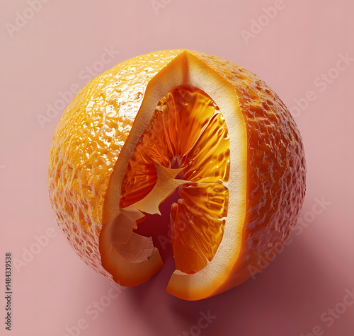 Vibrant Orange with Peeled Skin, Ready for Squeezing or Immediate Consumption