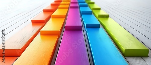 Wallpaper Mural Colorful geometric shapes in a spectrum Torontodigital.ca