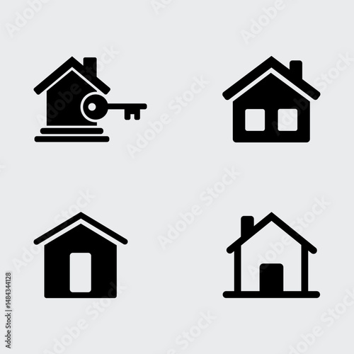 Real estate home logo vector icon set